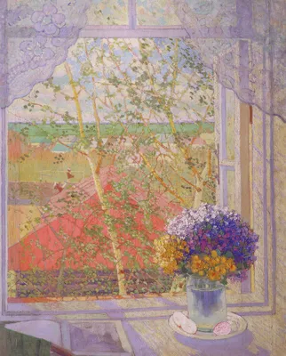Арт-фотография букета цветов на окне: искусство в каждой детали.