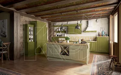Фотк кухни с оливковыми акцентами в png формате