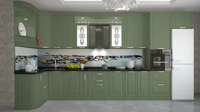 Full HD изображение оливковых кухонь: наслаждайтесь каждой деталью с высоким разрешением