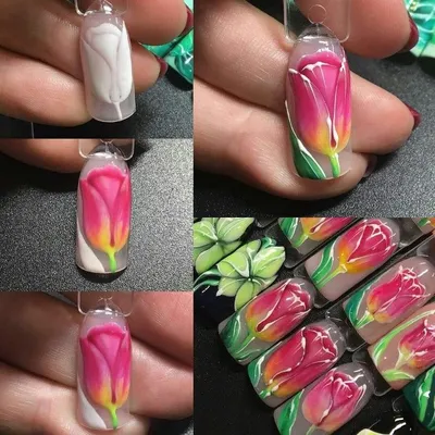 Рисунки на ногтях цветы фотографии