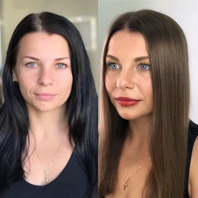 Фотки с превращением волос в русые: до и после