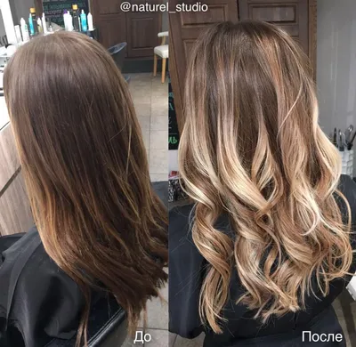 Фотографии с модными русыми волосами: до и после