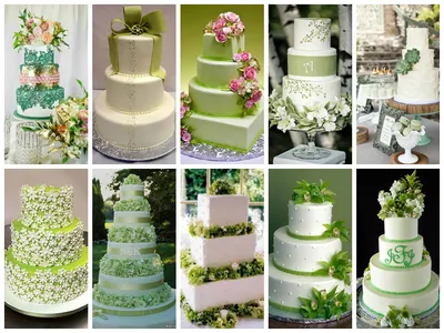 Изображения с зелеными декорациями на свадебной церемонии
