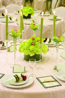GIF изображения свадебного декора в зеленом цветовом решении