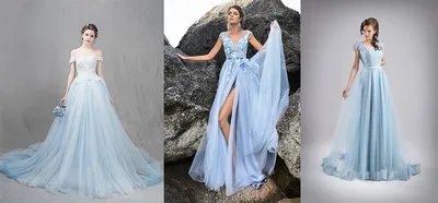 Уникальное очарование: захватывающие фото свадебных платьев в голубой гамме