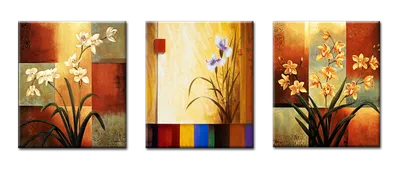 Триптих цветы: новое изображение для вашего рабочего стола