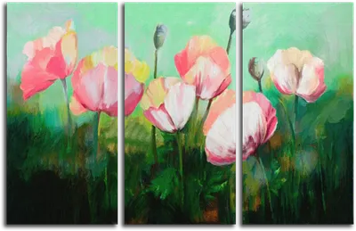 Арт-образы цветов в Full HD: уникальный триптих изображений с яркими цветочными мотивами