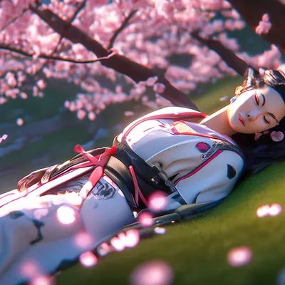 Фотк с яркими цветами сакуры