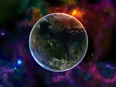 Фон с изображением цветов планет