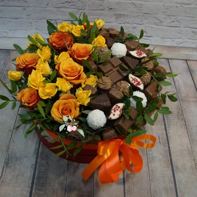 Романтика и сладкие радости: фото Цветы и конфеты ждут вас