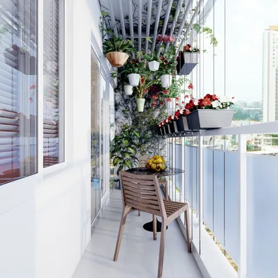 Оазис цветов на балконе: прекрасное место для фотосессии