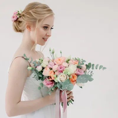 Фотоарт цветов невесты в Full HD разрешении