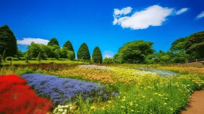 Фон с цветами в Японии