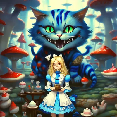 Алиса и чеширский кот» — создано в Шедевруме