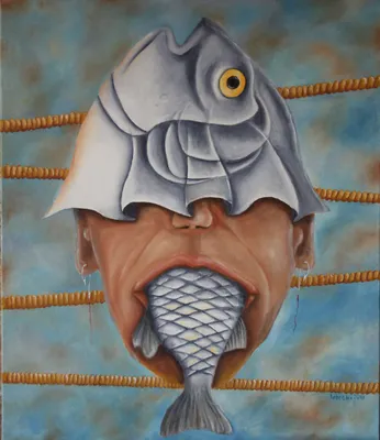 Человек рыба, реалистично, 4k» — создано в Шедевруме
