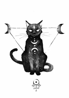 Черные коты прикольные рисунки - 68 фото