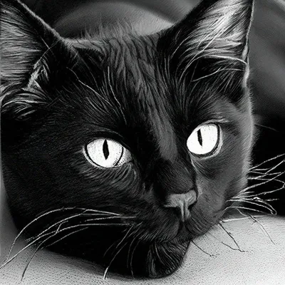 Черный кот. Портрет. Рисунок акварели. Иллюстрация штока - иллюстрации  насчитывающей млекопитающее, студия: 171029154