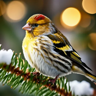 Pine Siskin ~ Сосновый Чиж / Сосно́вый чиж (лат Carduelis pinus) — птица  семейства вьюрковых отряда воробьинобразных Встречается в Северной Америке  Сосновый чиж достигает длины 13 см, имеет коричневатое оперение с бледной