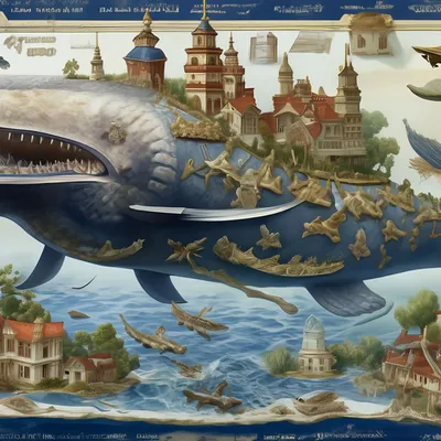 Чудо-юдо рыба-кит, огромная рыба …» — создано в Шедевруме