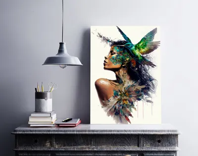 Картина на холсте для интерьера \"Девушка птица\" - купить по низкой цене в  интернет-магазине OZON (989495170)