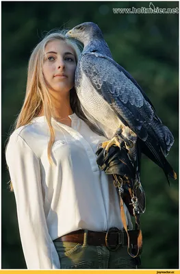 Девушка и птица с веткой в клюве | Обои для телефона