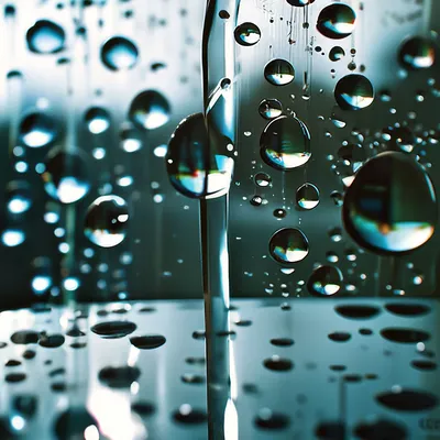 Капли воды на стекле на зеленом фоне :: Стоковая фотография :: Pixel-Shot  Studio