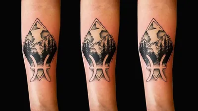 Angel Tattoo Долговременные тату рыбы, проявляющаяся