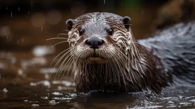 Няшная выдра в воде» — создано в Шедевруме