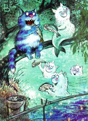 ТЦ Южная Галерея : Синие коты белорусской художницы Рины Зенюк
