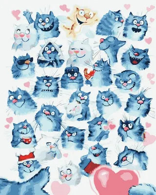 Алмазная мозаика на подрамнике ТМ Варвикас, полная выкладка 40x50 см \"Синие  коты - Фантазеры\" LG278e цена | pigu.lt