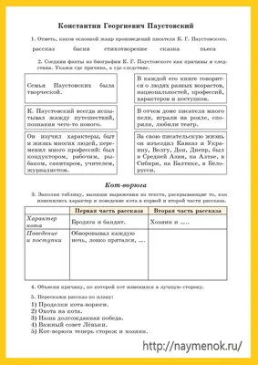 Школа России» Изложение по рассказу К. Паустовского «Кот-ворюга»