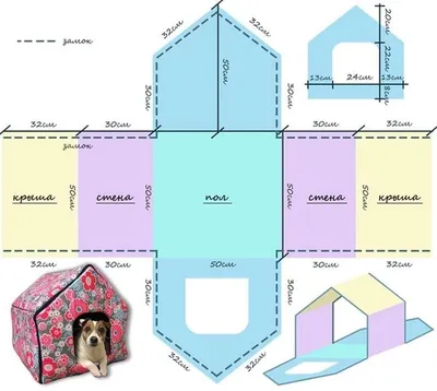 Как сшить домик для собаки своими руками выкройки фотографии