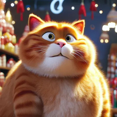 Кот рыжий очень толстый из мультика…» — создано в Шедевруме