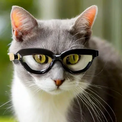 Мультяшный кот в очках - 73 фото