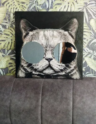 Картина на холсте \"Модный кот в очках\"