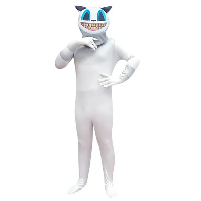 Мягкая игрушка Trevor Henderson - White Cartoon Cat (35 см) [Handmade]  Тревор Хендерсон - Белый мультяшный кот Купить в магазине G4SKY.ru