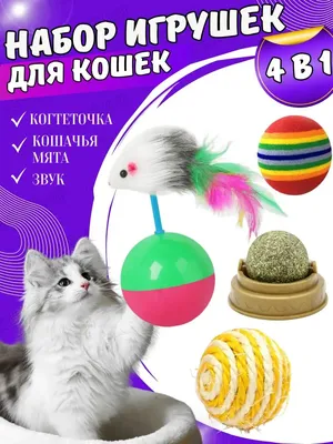 Набор игрушек для кошек, котов, котят 4 в 1 DatiPetsShop 164864213 купить в  интернет-магазине Wildberries