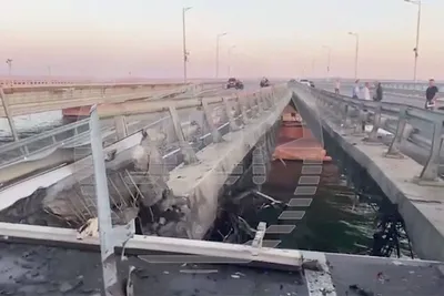 Крымский мост взорвали 17 июля - кадры поврежденного путепровода - новости  Украины - 24 Канал