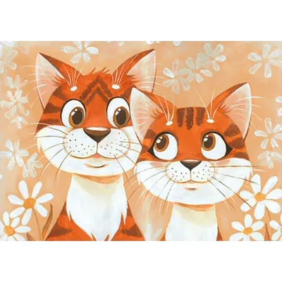 Предпросмотр схемы вышивки «влюбленные коты» (№344140) - Вышивка крестом