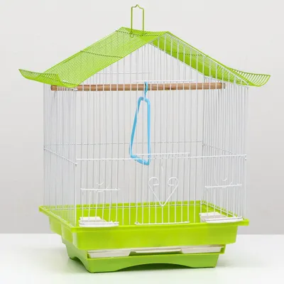 Клетка для птиц с глухой задней стенкой VOLTREGA (645B), белый/зеленый,  39х25.5х45см (Испания) - купить с доставкой по выгодным ценам в  интернет-магазине OZON (148376953)