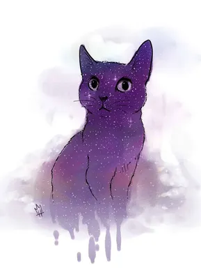 кошка, космос, cat, space, art, рисунок, Принцесса Надя | Иллюстрации  кошек, Рисунок галактики, Иллюстрация кошки