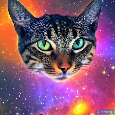 Скачать обои глаза, космос, кот, котенок, коты разрешение 3696x2448 #219936