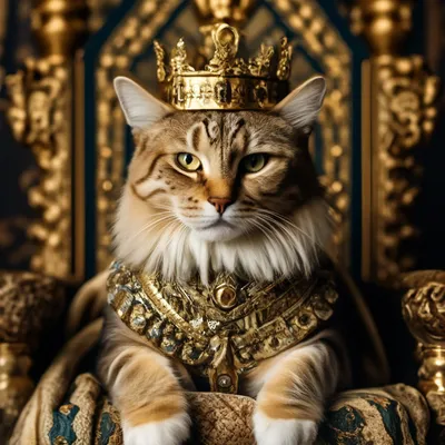Кот в короне картинка фотографии