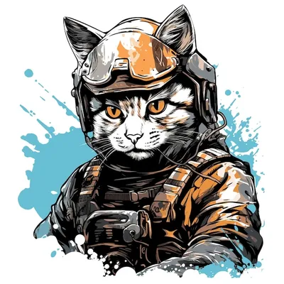 Кот в военной форме, смешной иллюстрации Иллюстрация вектора - иллюстрации  насчитывающей ратник, любимчик: 108110026