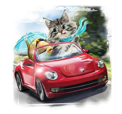 Кот в кепке управление рулем 2 Стоковое Изображение - изображение  насчитывающей автомобиль, праздник: 175914963