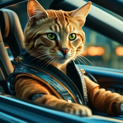 Картина по номерам «Кот за рулём» 20х30 см - РусЭкспресс