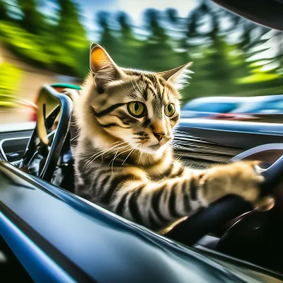 Картина по номерам «Кот за рулём» 20х30 см - РусЭкспресс