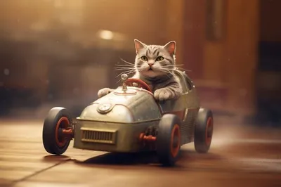 Кот научился водить машину | Интересные истории | Дзен