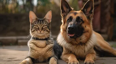 Изображения Котов и собак вместе: магия встреч, невероятные моменты