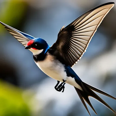 Птица ласточка в полёте. Черно-…» — создано в Шедевруме